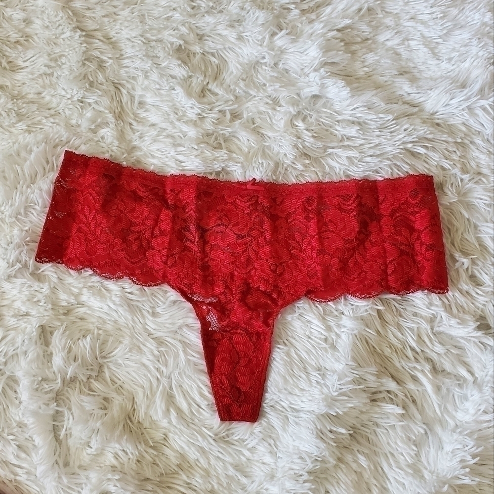 Iris Lilly London NEW 3 pack red lace thong underwear sz. M - Picture 7 of 10